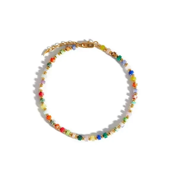 Collar de piedra Shoushan turquesa multigema europea y americana