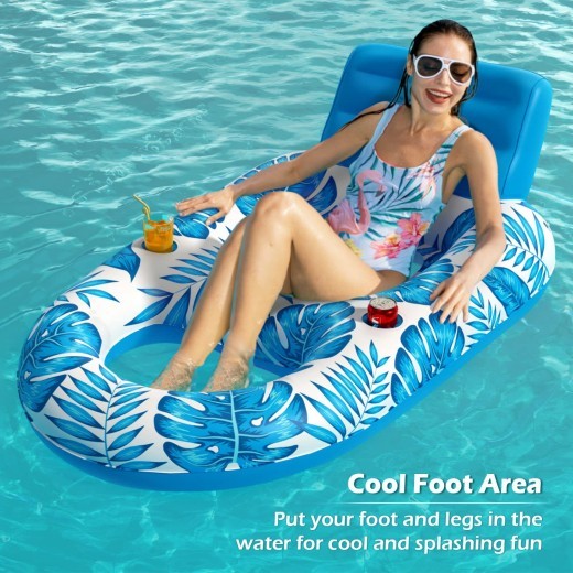 Flotador inflable multifuncional reclinable para natación en el agua
