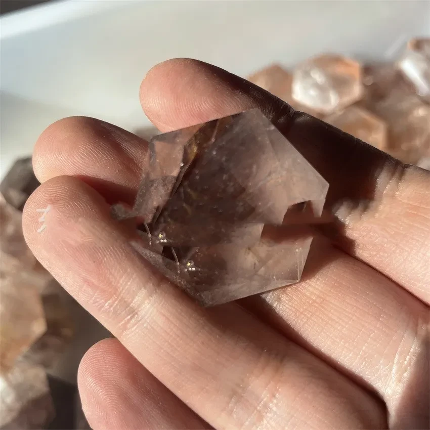 Adornos colgantes de estrella de seis puntas pulida de piedra de cristal natural
