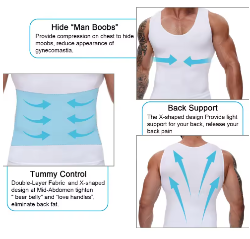 Camisetas de compresión para hombre, fajas moldeadoras de abdomen, camiseta de compresión, chaleco adelgazante para vientre plano, entrenador de cintura, entrenamiento de fitness