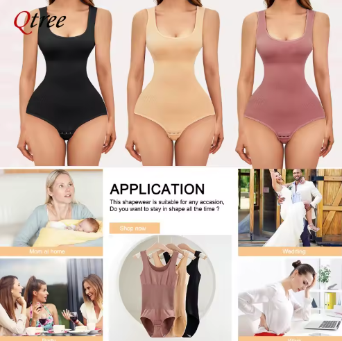 Qtree - Bragas moldeadoras de cintura alta sin costuras para mujer, tallas grandes XS-5XL, moldeadoras de cuerpo completo, levantadoras de glúteos y control de abdomen, bragas adelgazantes