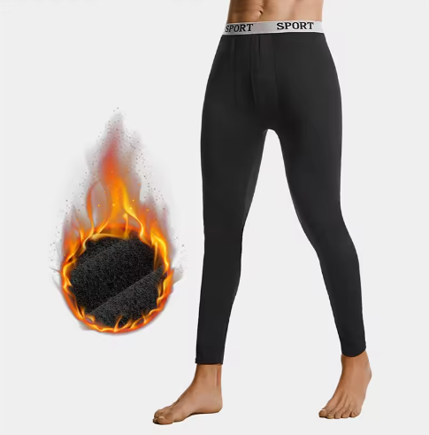Ropa interior térmica para hombre, leggings finos de forro polar, calzoncillos elásticos de color liso, pantalones ajustados, ropa suave para hombre