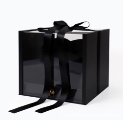 Caja de regalo de flores acrílicas con cajón