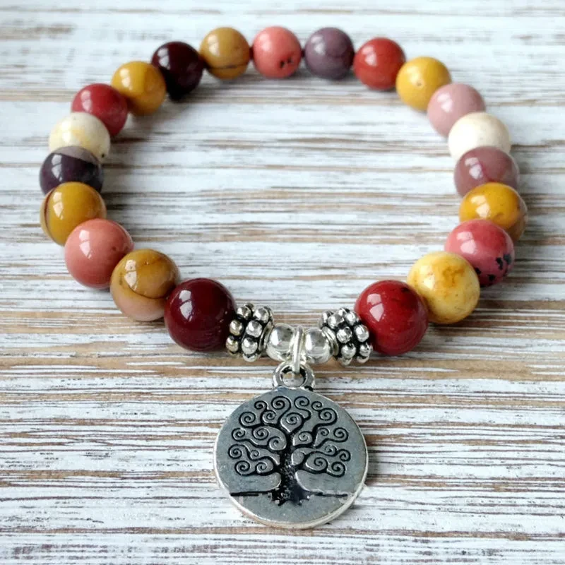 Pulsera de piedra amarilla de piedra natural