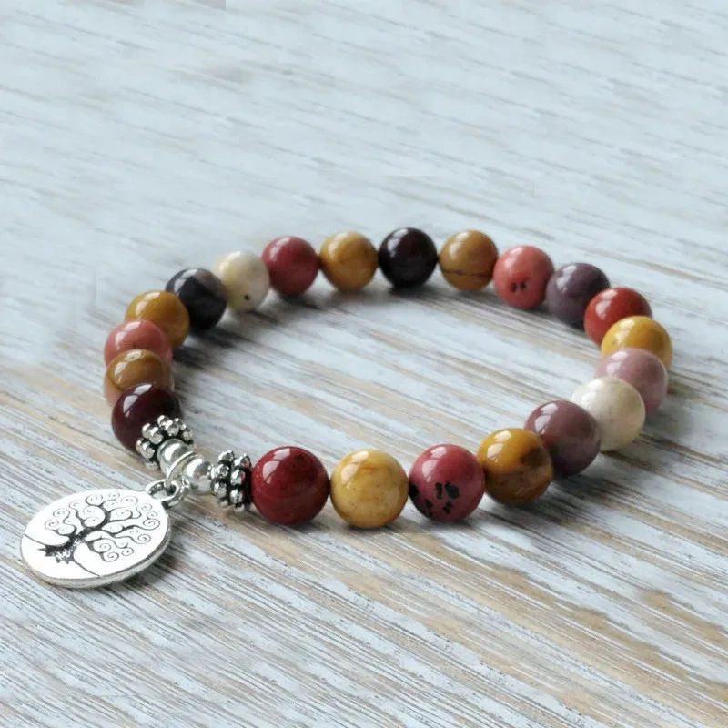 Pulsera de piedra amarilla de piedra natural