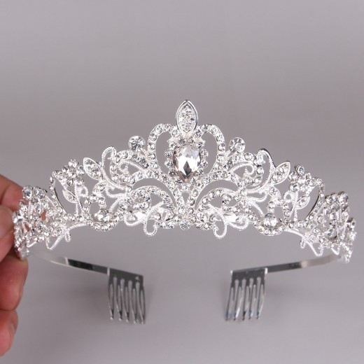 Corona nueva diadema de diamantes de imitación, accesorios para el cabello, joyería de boda, accesorios de boda