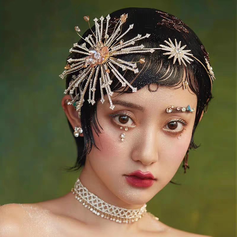 Diadema nupcial con diamantes de imitación, accesorios para el cabello de boda