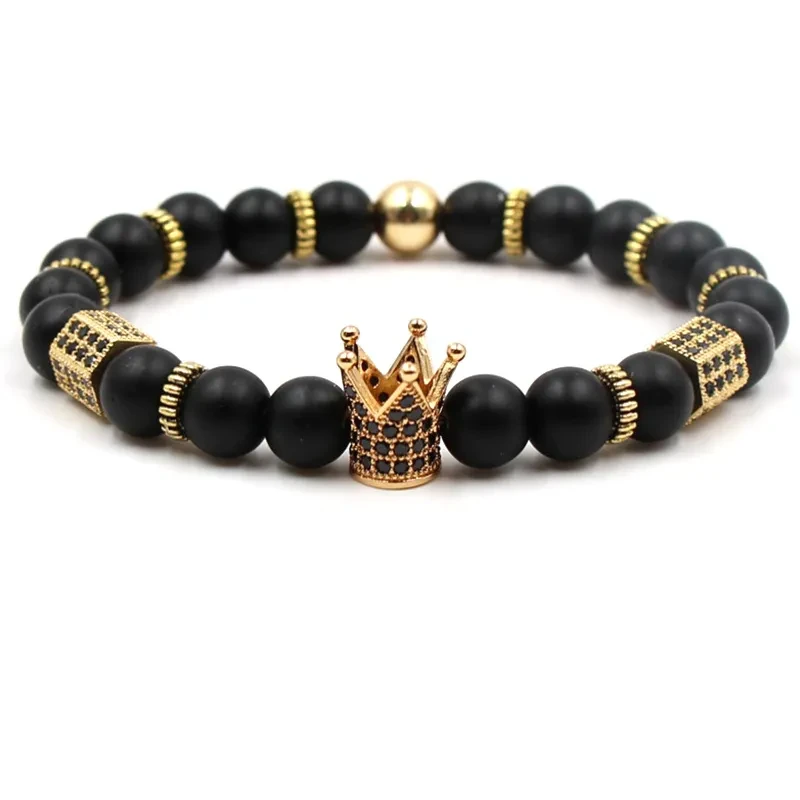 Pulsera de corona de piedra volcánica