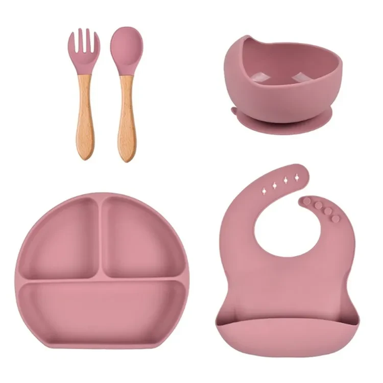 Plato de silicona para comer con cuchara para niños explosivos
