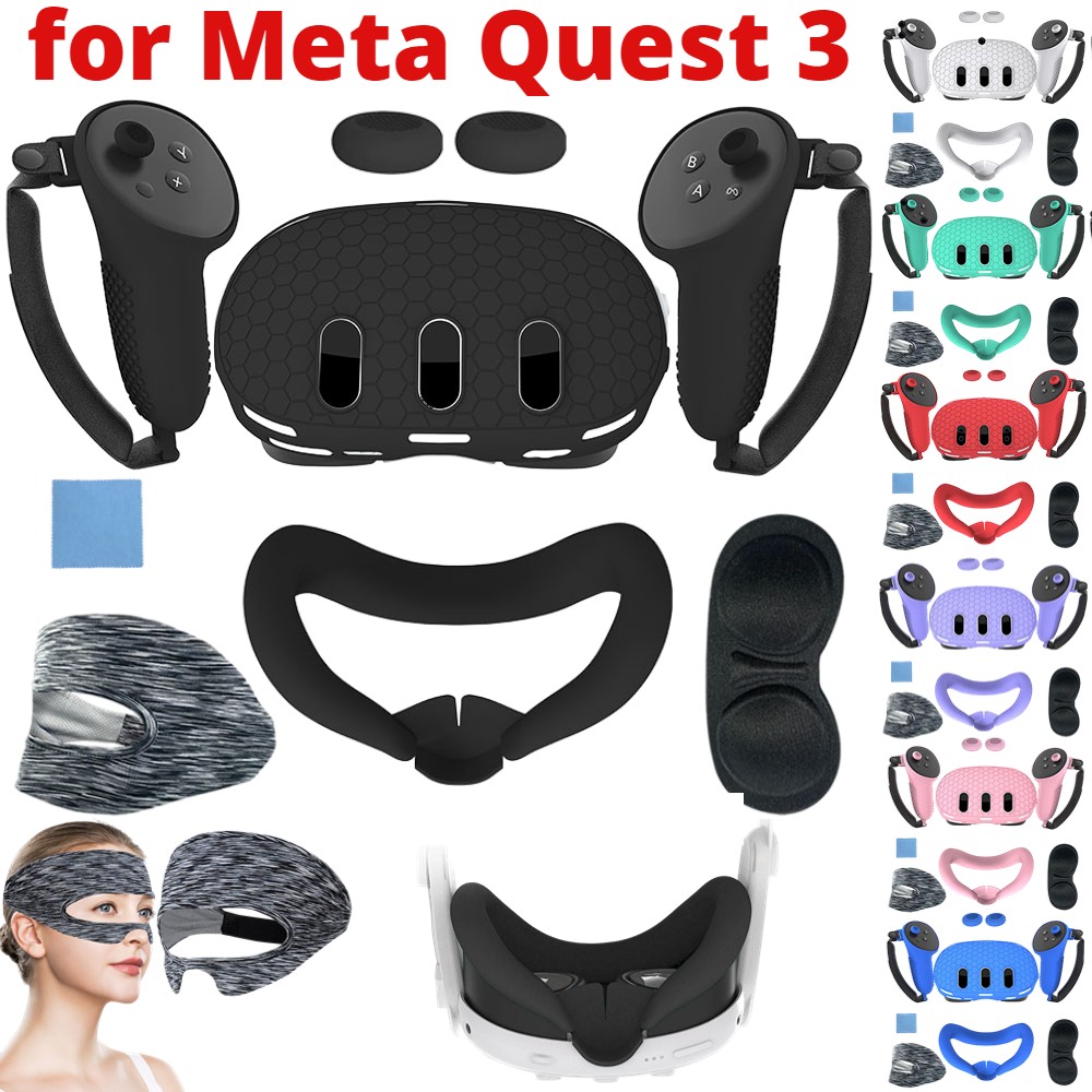 Juego de 7 fundas protectoras de silicona para Meta Quest 3