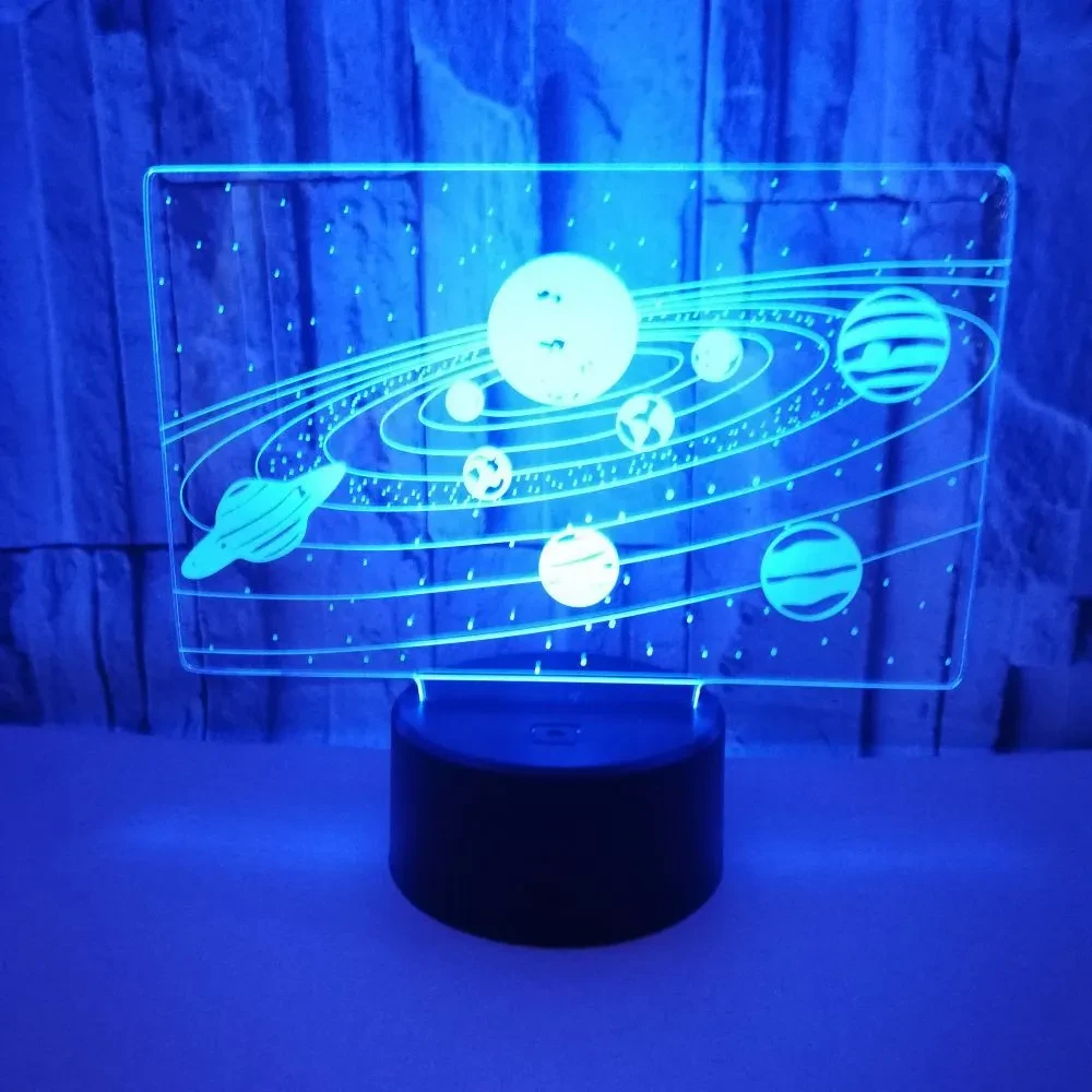 Sistema solar 3D ilusión óptica Lampada Universo Spazio Galaxy Luce di Notte per I Bambini Delle Ragazze Dei Ragazzi come su Compleanni o Le Vacanze regali