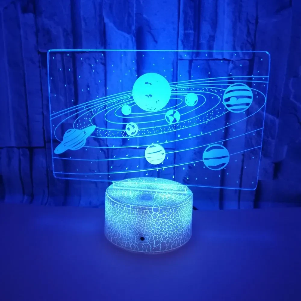 Sistema solar 3D ilusión óptica Lampada Universo Spazio Galaxy Luce di Notte per I Bambini Delle Ragazze Dei Ragazzi come su Compleanni o Le Vacanze regali