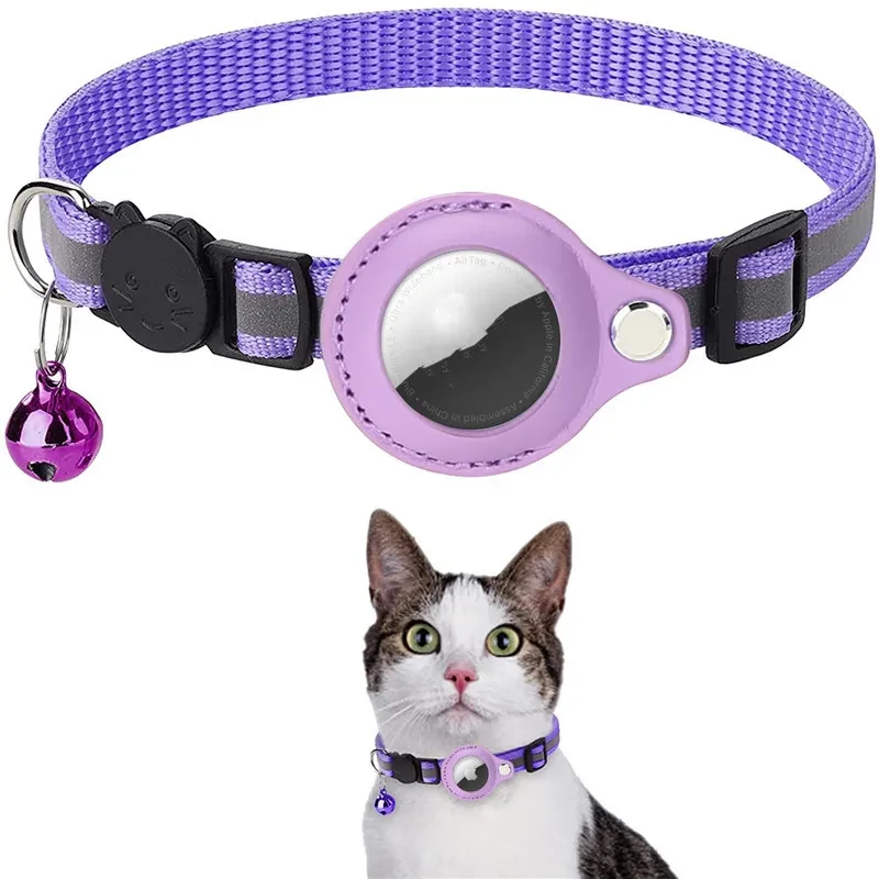 Estuche reflectante impermeable para Airtag, funda protectora para Airtags, collar de nailon para gatos, perros, gatitos y cachorros.