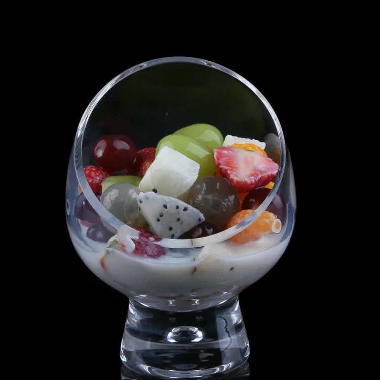 Tazón de postre de helado personalizado con taza de ensalada diagonal
