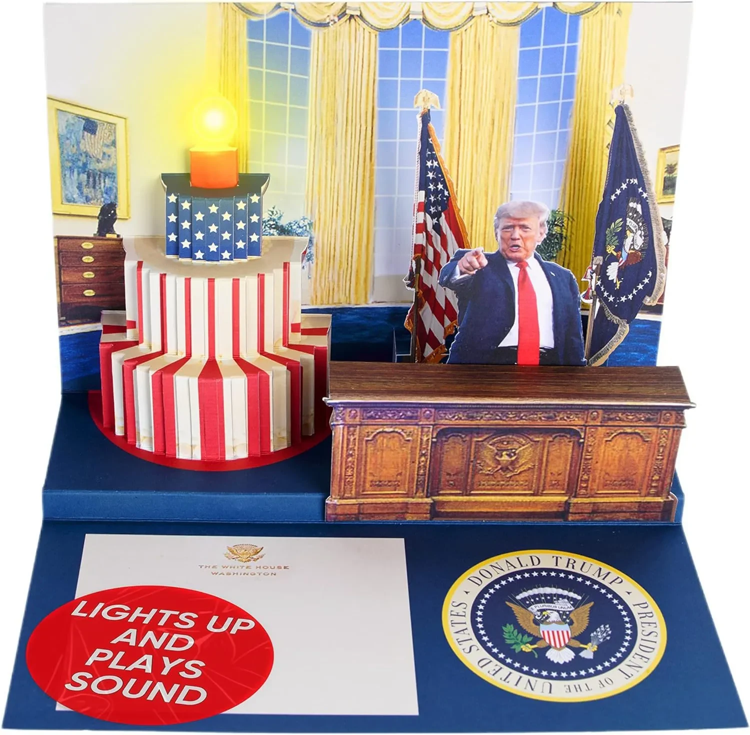 Tarjeta de felicitación 3D de Trump: Tarjeta divertida y divertida