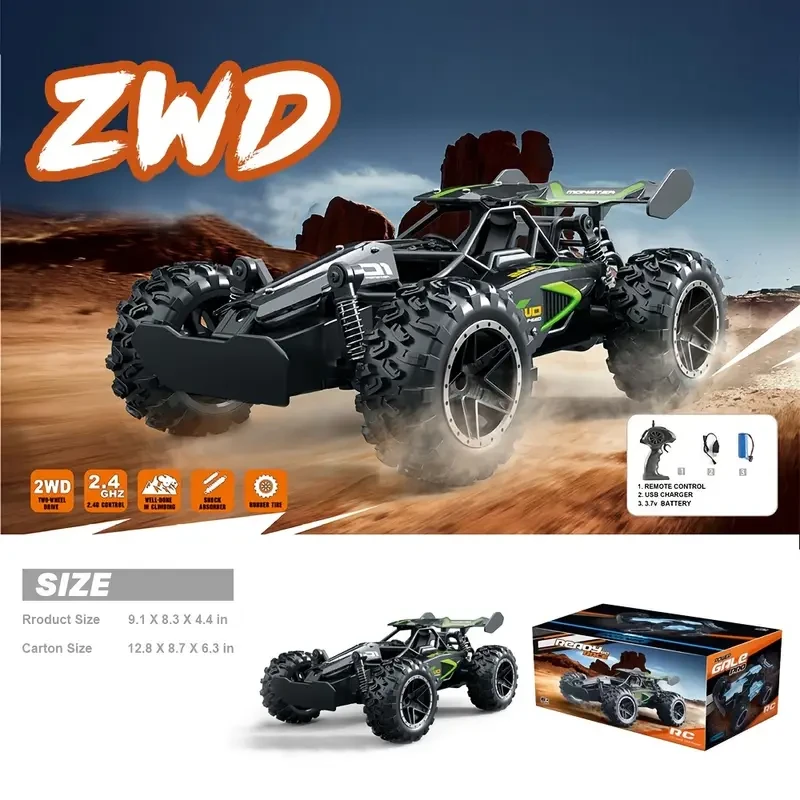 Coche todoterreno de alta velocidad a escala 1:18 con control remoto de 2,4 GHz