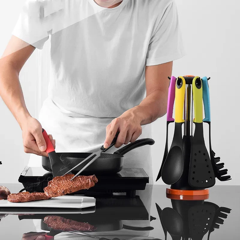 Juego de utensilios de cocina de nailon arcoíris de 7 piezas