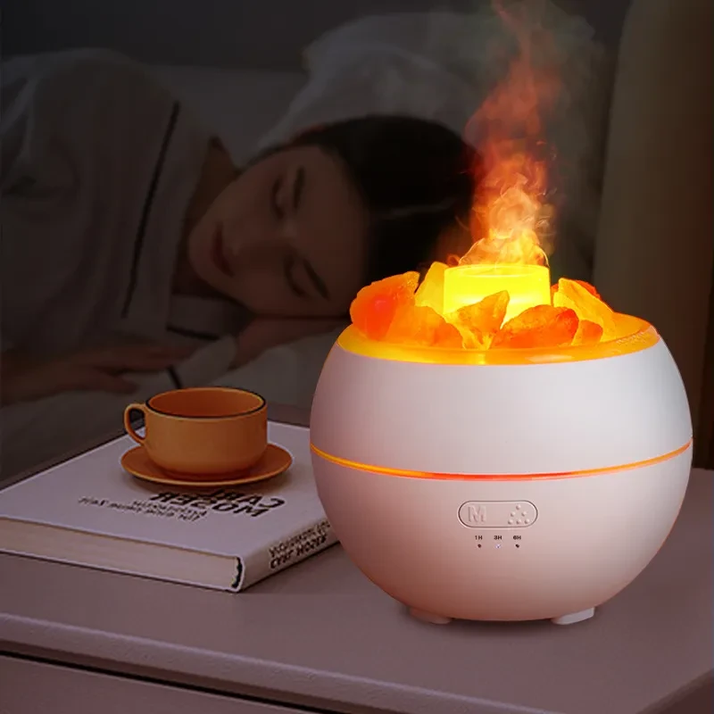 Máquina de aromaterapia con llama de simulación de piedra de sal