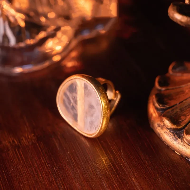 Anillo de temperamento de piedra de cristal para mujer