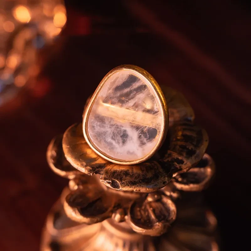 Anillo de temperamento de piedra de cristal para mujer