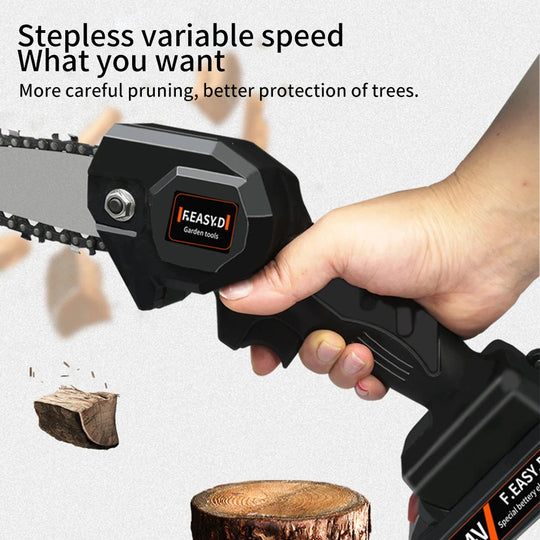 Mini motosierra inalámbrica de mano con carga para carpintería