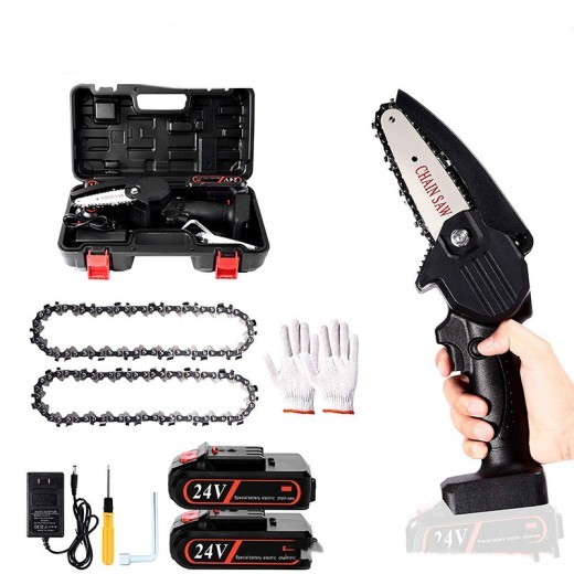 Mini motosierra inalámbrica de mano con carga para carpintería