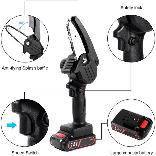 Mini motosierra inalámbrica de mano con carga para carpintería