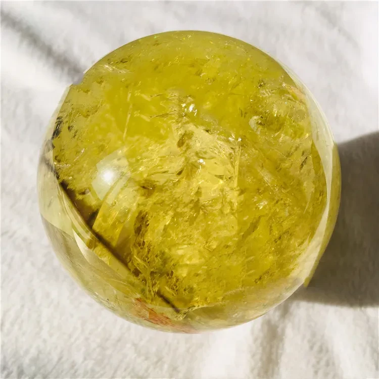 Bola de citrino decorativa de piedra rugosa pulida para el hogar y la oficina