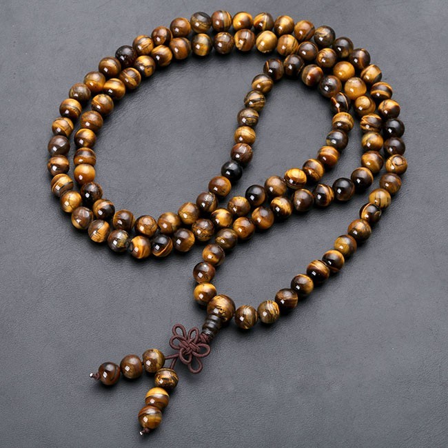 Pulsera y collar de cuentas de piedra preciosa de ojo de tigre natural