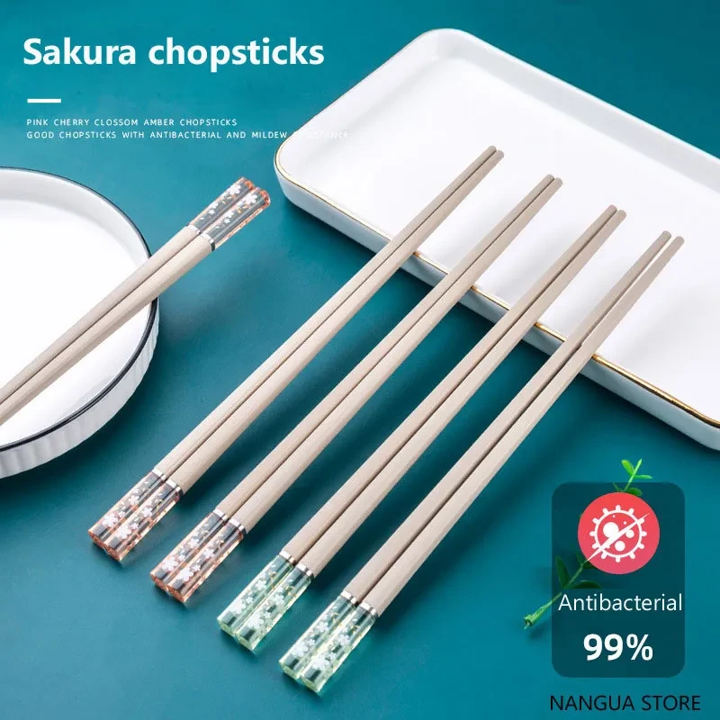 Palillos rojos de red creativa, de aleación ámbar, antideslizantes, japoneses.