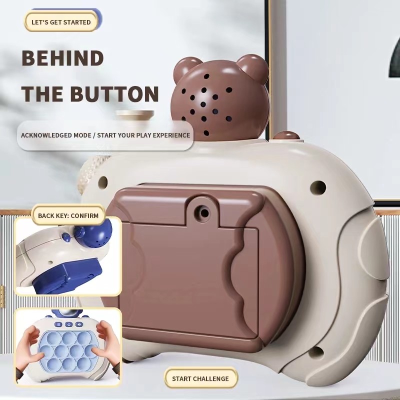 Máquina de juego de burbujas de empuje rápido para niños, divertido juguete antiestrés sensorial de burbujas Whac-A-Mole.