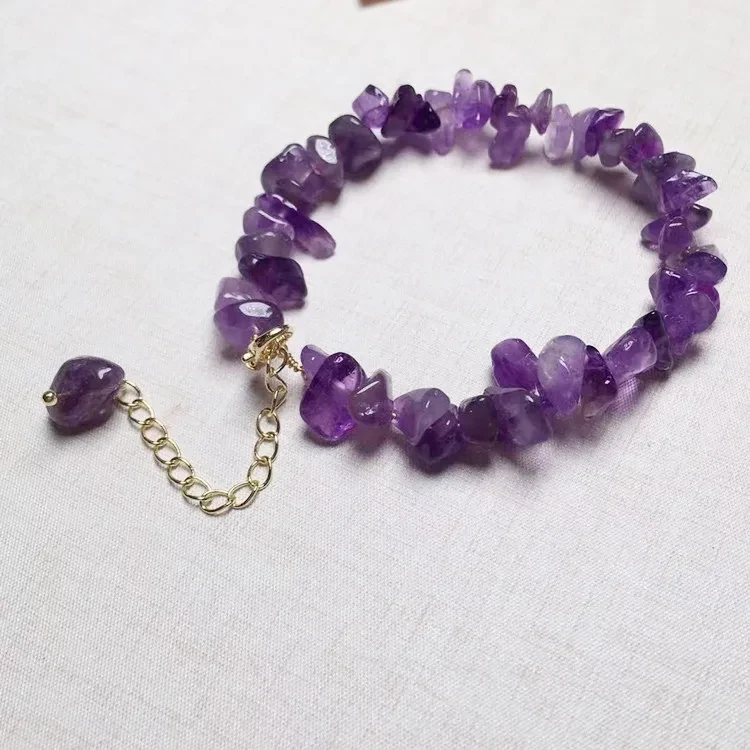 Pulsera de amatista natural triturada, gran venta.