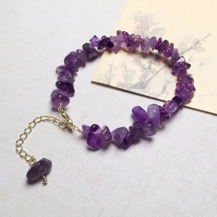 Pulsera de amatista natural triturada, gran venta.