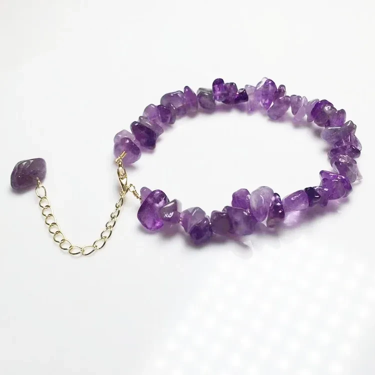 Pulsera de amatista natural triturada, gran venta.