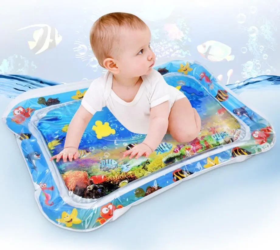 Colchoneta inflable de agua para bebés, colchoneta de agua de verano para playa, cojín de agua para bebés y niños pequeños, juguetes de actividades de verano, almohadas para bebés.