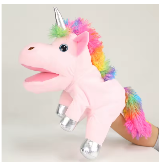 Marionetas de mano de unicornio con boca móvil, juguetes de peluche, muñecos de poni, juegos para padres e hijos, juego de rol para educación infantil temprana.