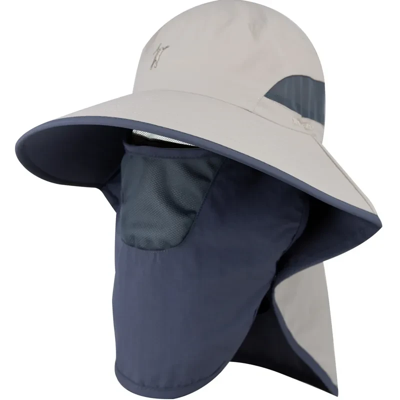 Sombrero de pesca de ala grande, a la moda, impermeable y con sombrilla