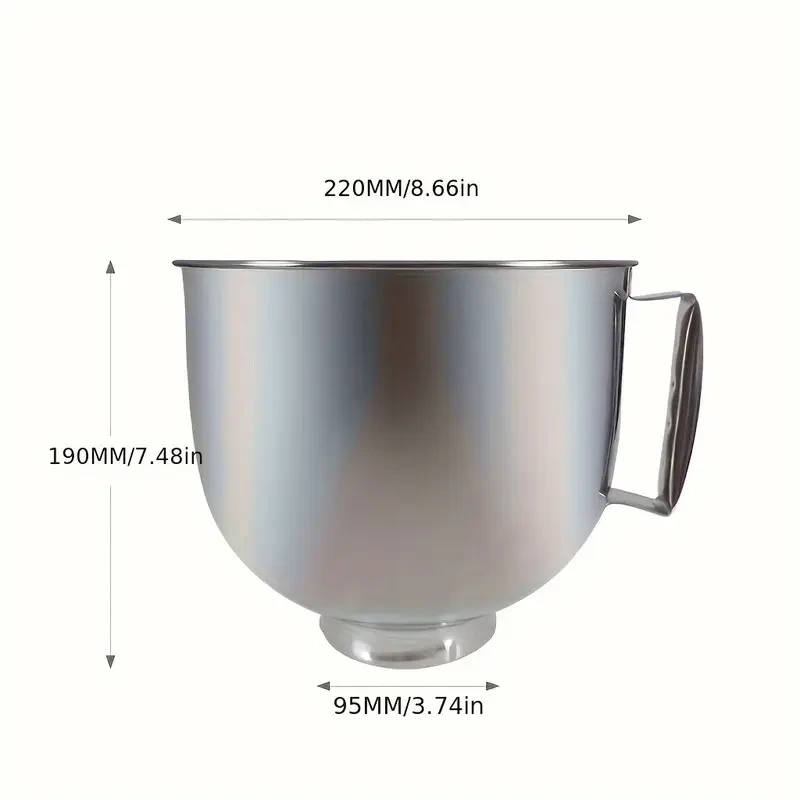 Tazón de mezcla profundo de acero inoxidable para batidora de pie de cocina