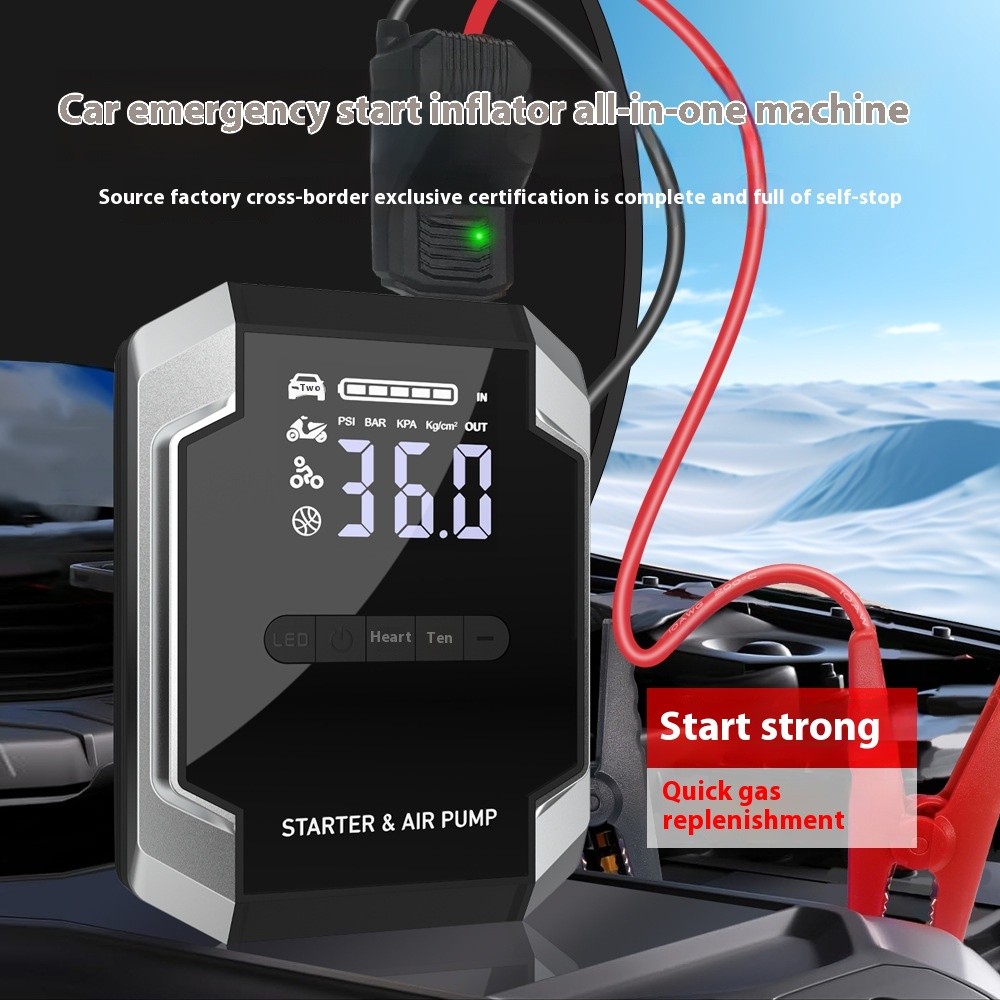 Fuente de alimentación de arranque de emergencia para automóvil de 12 V, inflable