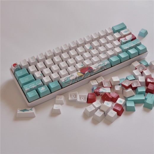 Teclado mecánico con teclas Coral Sea