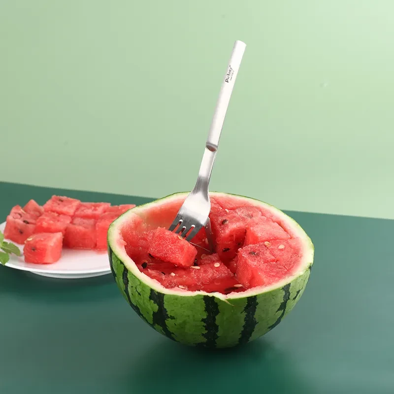 Tenedor portátil multifunción de acero inoxidable para cortar melón para el hogar