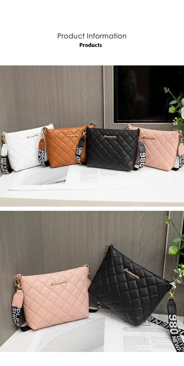 Bolso bandolera pequeño para mujer, estilo moderno, con bordado de Lingge, bandolera con cadena a la moda