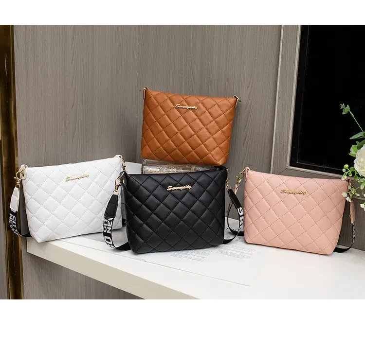 Bolso bandolera pequeño para mujer, estilo moderno, con bordado de Lingge, bandolera con cadena a la moda