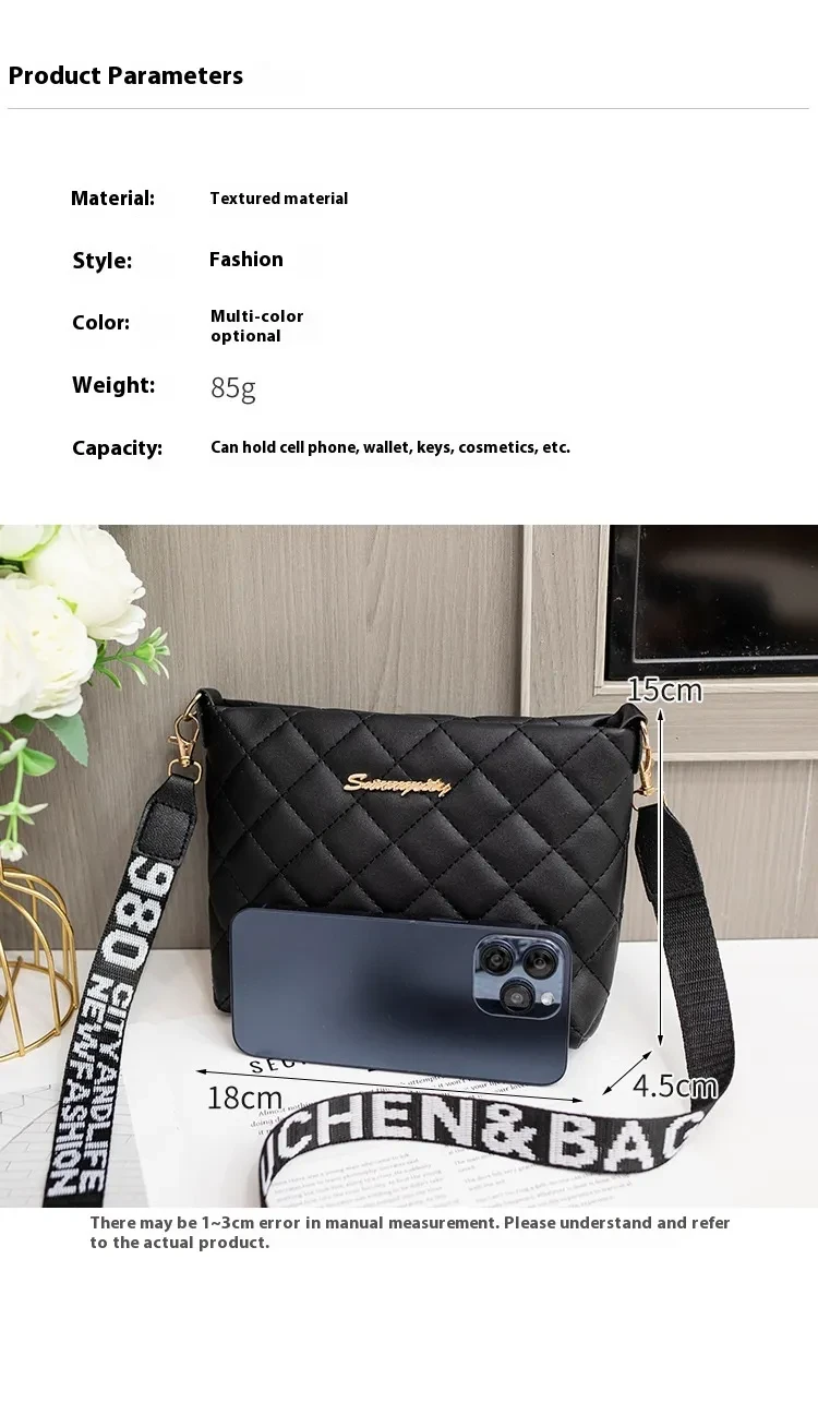 Bolso bandolera pequeño para mujer, estilo moderno, con bordado de Lingge, bandolera con cadena a la moda