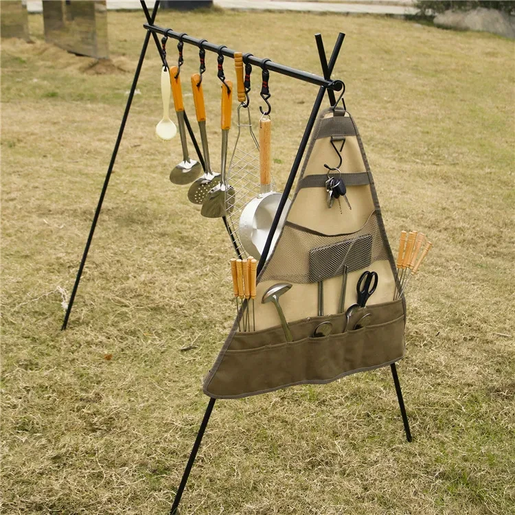 Bolsa de lona portátil para guardar vajilla de exterior