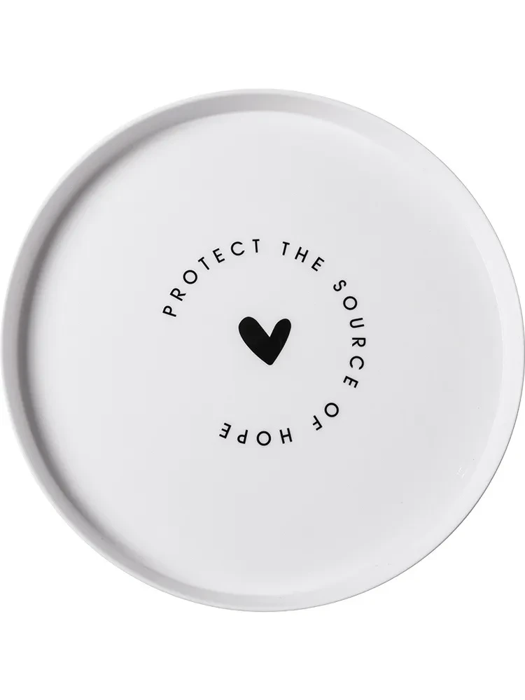 Bandeja creativa de plástico para taza de té y fruta.