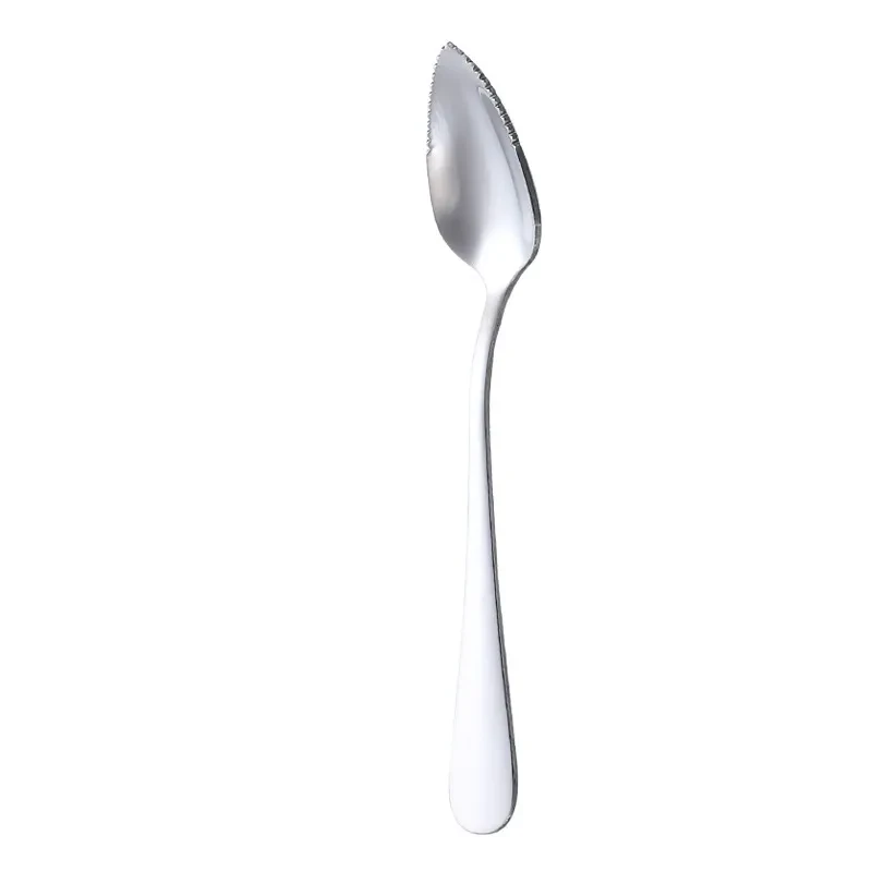 Cuchara de fruta de acero inoxidable con dientes de sierra