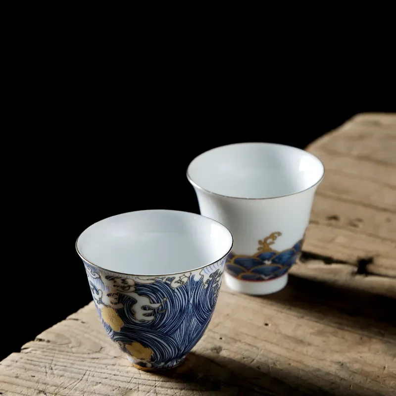 Juego de té japonés Kung Fu de cerámica con diseño de flor a la parrilla