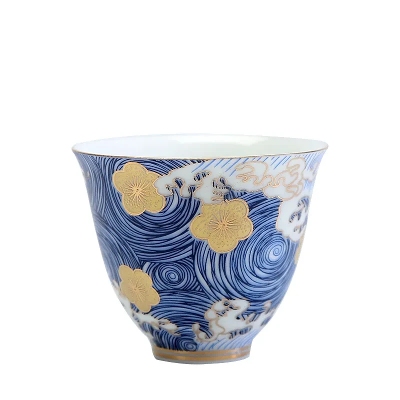 Juego de té japonés Kung Fu de cerámica con diseño de flor a la parrilla