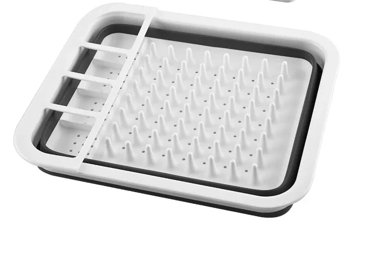 Escurreplatos plegable con drenaje, estantes de cocina, almacenamiento multifuncional de vajilla, palillos y cubiertos, escurreplatos